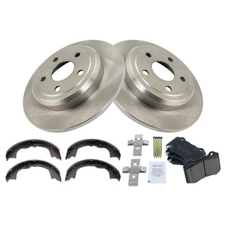 TRQ® - Rear Disc Brake Kit with Ceramic Pads and Shoes