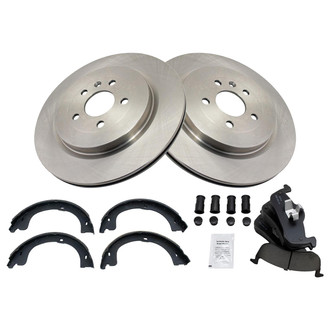 TRQ® - Rear Disc Brake Kit with Ceramic Pads and Shoes