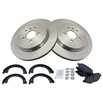 TRQ® - Rear Disc Brake Kit with Ceramic Pads and Shoes