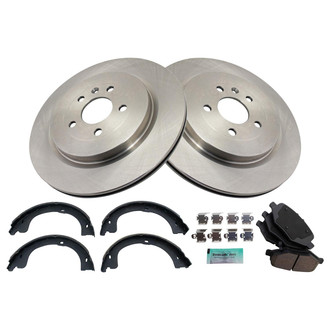 TRQ® - Rear Disc Brake Kit with Ceramic Pads and Shoes