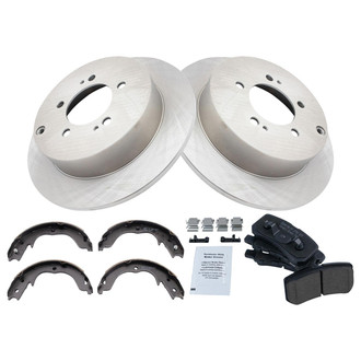 TRQ® - Rear Disc Brake Kit with Ceramic Pads and Shoes