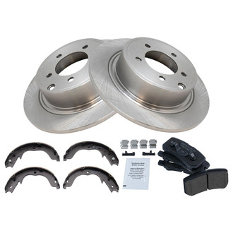 TRQ® - Rear Disc Brake Kit with Ceramic Pads and Shoes