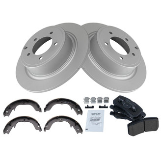 TRQ® - Rear Disc Brake Kit with Ceramic Pads and Shoes