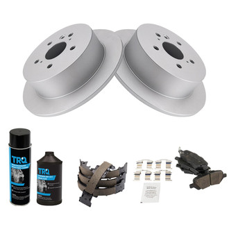 TRQ® - Rear Disc Brake Kit with Ceramic Pads and Shoes