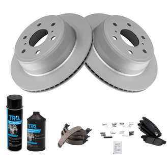 TRQ® - Rear Disc Brake Kit with Ceramic Pads and Shoes