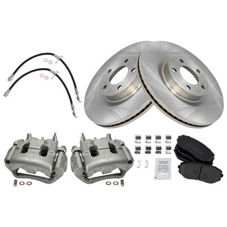 TRQ® - Front Disc Brake Kit with Ceramic Pads, Calipers and Hoses