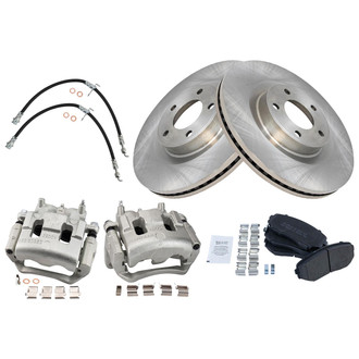 TRQ® - Disc Brake Kit with Semi-Metallic Pads, Calipers and Hoses