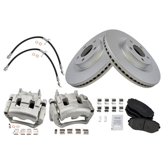 TRQ® - Front Disc Brake Kit with Ceramic Pads, Calipers and Hoses
