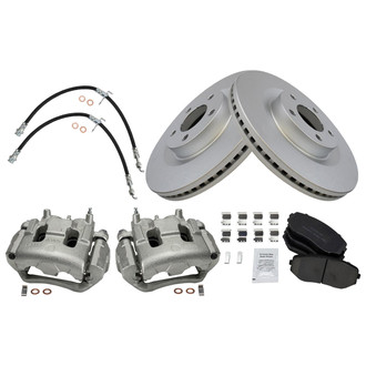 TRQ® - Front Disc Brake Kit with Ceramic Pads, Calipers and Hoses