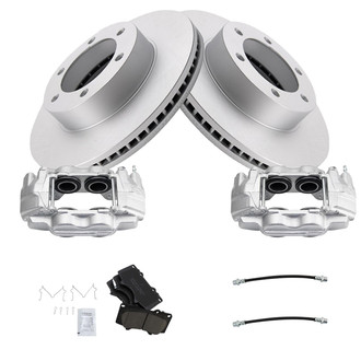 TRQ® - Front Disc Brake Kit with Ceramic Pads, Calipers and Hoses