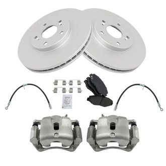 TRQ® - Front Disc Brake Kit with Ceramic Pads, Calipers and Hoses