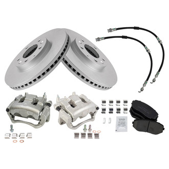 TRQ® - Front Disc Brake Kit with Ceramic Pads, Calipers and Hoses