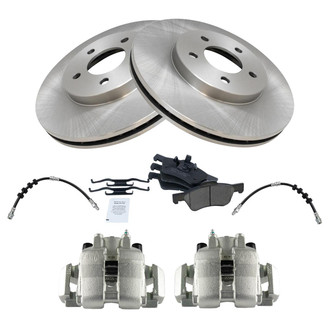 TRQ® - Front Disc Brake Kit with Ceramic Pads, Calipers and Hoses
