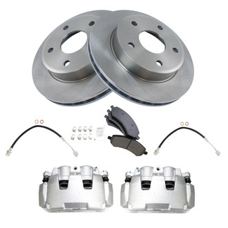 TRQ® - Front Disc Brake Kit with Ceramic Pads, Calipers and Hoses
