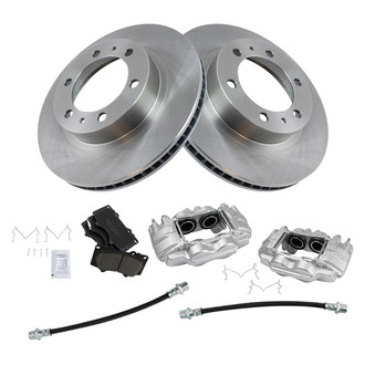 TRQ® - Front Disc Brake Kit with Ceramic Pads, Calipers and Hoses