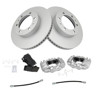 TRQ® - Front Disc Brake Kit with Semi-Metallic Pads, Calipers and Hoses