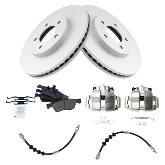 TRQ® - Front Disc Brake Kit with Ceramic Pads, Calipers and Hoses