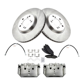 TRQ® - Front Disc Brake Kit with Ceramic Pads, Calipers and Hoses