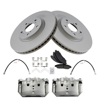 TRQ® - Front Disc Brake Kit with Ceramic Pads, Calipers and Hoses