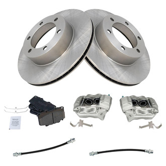 TRQ® - Front Disc Brake Kit with Ceramic Pads, Calipers and Hoses