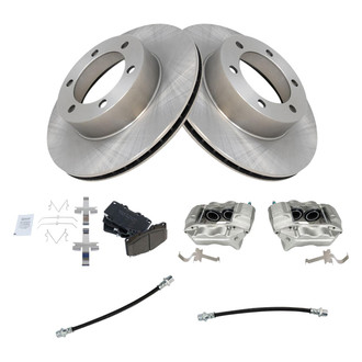 TRQ® - Front Disc Brake Kit with Ceramic Pads, Calipers and Hoses