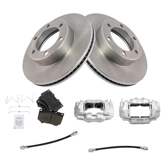 TRQ® - Front Disc Brake Kit with Ceramic Pads, Calipers and Hoses