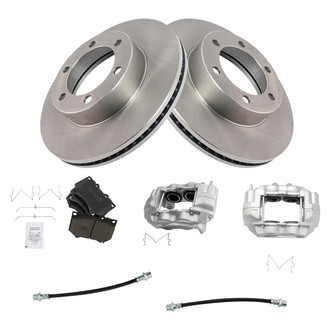 TRQ® - Front Disc Brake Kit with Ceramic Pads, Calipers and Hoses