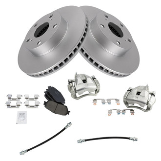 TRQ® - Front Disc Brake Kit with Ceramic Pads, Calipers and Hoses