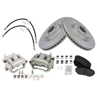 TRQ® - Front Disc Brake Kit with Ceramic Pads, Calipers and Hoses