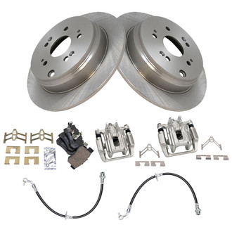 TRQ® - Rear Disc Brake Kit with Ceramic Pads, Calipers and Hoses