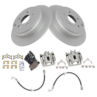 TRQ® - Rear Disc Brake Kit with Ceramic Pads, Calipers and Hoses