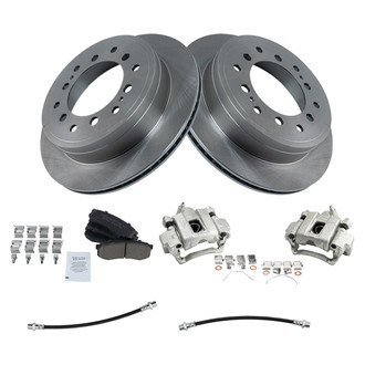 TRQ® - Rear Disc Brake Kit with Ceramic Pads, Calipers and Hoses
