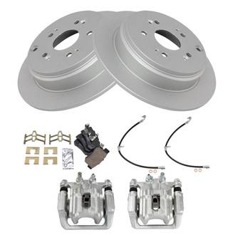 TRQ® - Rear Disc Brake Kit with Ceramic Pads, Calipers and Hoses