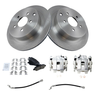 TRQ® - Rear Disc Brake Kit with Ceramic Pads, Calipers and Hoses