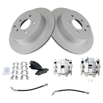 TRQ® - Rear Disc Brake Kit with Ceramic Pads, Calipers and Hoses