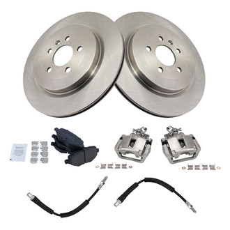 TRQ® - Rear Disc Brake Kit with Ceramic Pads, Calipers and Hoses