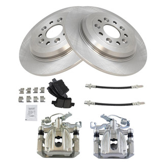 TRQ® - Rear Disc Brake Kit with Ceramic Pads, Calipers and Hoses