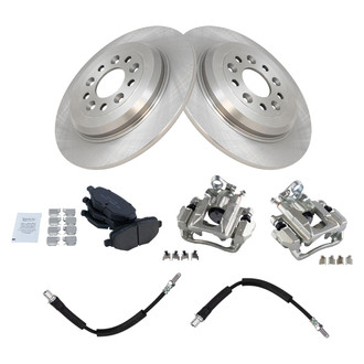 TRQ® - Rear Disc Brake Kit with Ceramic Pads, Calipers and Hoses