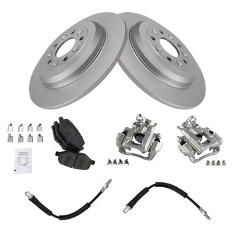 TRQ® - Rear Disc Brake Kit with Semi-Metallic Pads, Calipers and Hoses