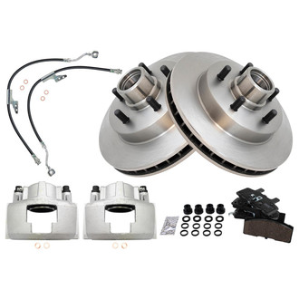 TRQ® - Front Disc Brake Kit with Ceramic Pads, Calipers and Hoses