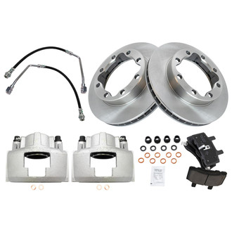 TRQ® - Front Disc Brake Kit with Ceramic Pads, Calipers and Hoses