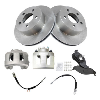 TRQ® - Front Disc Brake Kit with Semi-Metallic Pads, Calipers and Hoses