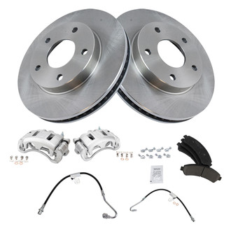 TRQ® - Disc Brake Kit with Ceramic Pads, Calipers and Hoses