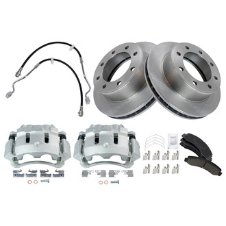 TRQ® - Front Disc Brake Kit with Ceramic Pads, Calipers and Hoses