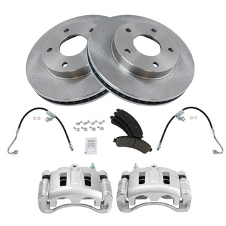 TRQ® - Disc Brake Kit with Ceramic Pads, Calipers and Hoses