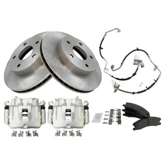 TRQ® - Front Disc Brake Kit with Ceramic Pads, Calipers and Hoses