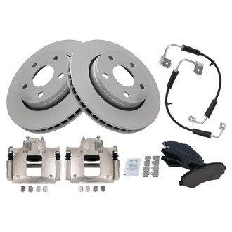 TRQ® - Front Disc Brake Kit with Ceramic Pads, Calipers and Hoses