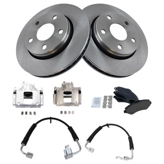 TRQ® - Front Disc Brake Kit with Ceramic Pads, Calipers and Hoses