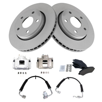 TRQ® - Front Disc Brake Kit with Ceramic Pads, Calipers and Hoses