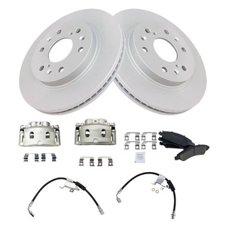 TRQ® - Front Disc Brake Kit with Ceramic Pads, Calipers and Hoses